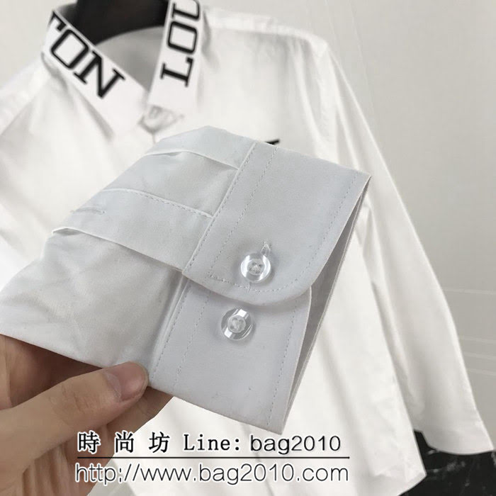 LV路易威登 19ss早春新款 領口胸口刺繡長袖襯衫 高端襯衫料 情侶款 ydi2578